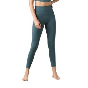 PrAna Becksa 7/8 Mirage Heather Teal High Rise Ribbed Yoga Leggings